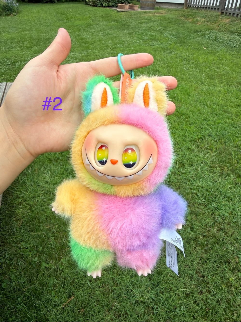 Plush Rainbow Labubu Monster Bunny Furry Stuffed Animal Doll-Not from Pop Mart